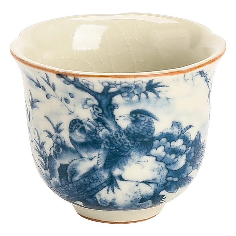 Cốc miệng hoa Ruyao tương lai như gấm tách trà gốm cốc đơn dụng cụ trà Kung Fu cốc cá nhân gia dụng cốc trà cốc chủ nhân