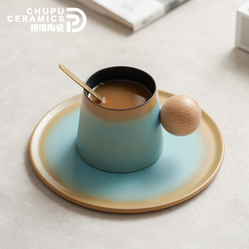 Bộ tách cà phê gốm Chupu cốc trà chiều giá trị cao cốc gia dụng cốc nước nhỏ quà tặng cao cấp