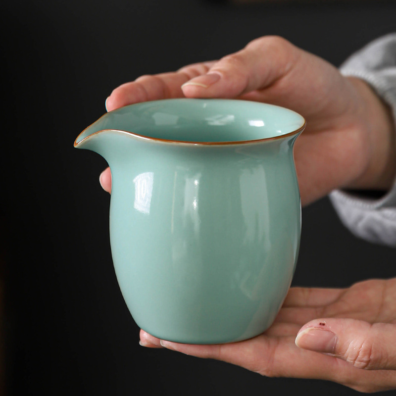 Lò nung Houhu thủ công Ru lò trà biển công thức tách trà gốm sứ tách trà công hộp quà mở sứ cổ