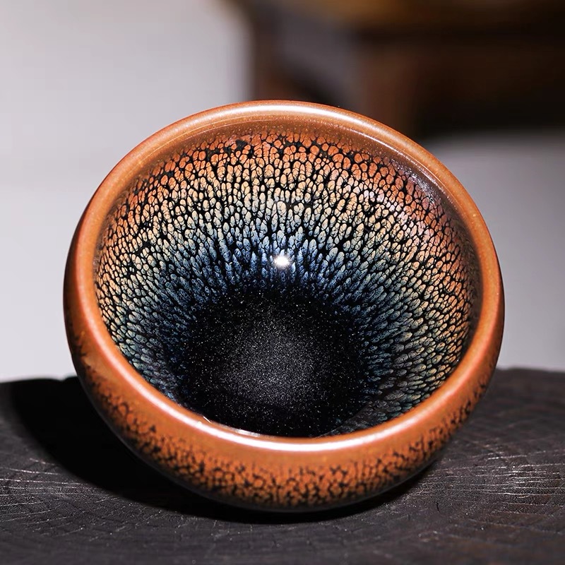 Jianyang Jianzhan Golden Partridge Master Cup Cốc đơn Chén trà gốm sứ Trà chén làm bằng tay lốp sắt nhỏ giọt dầu Vàng Partridge Spot Quà Tặng
