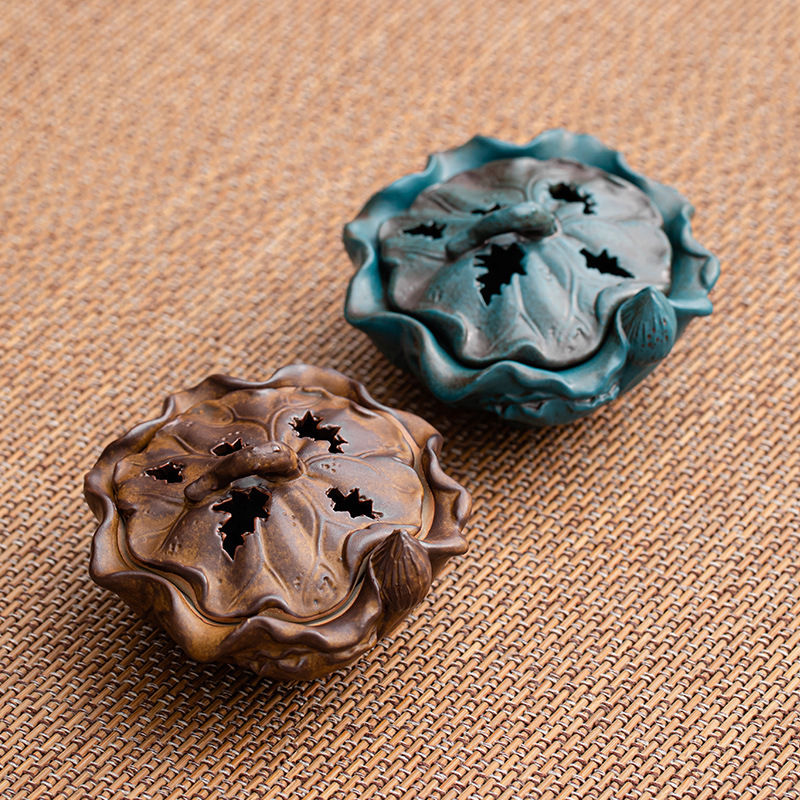 Lư hương Yuehe, lư hương có nắp, lư hương, ghế hương cỡ nhỏ, phụ kiện trà đạo trang trí để bàn gia dụng