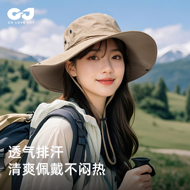 Mũ cao bồi tây mũ câu cá đi bộ đường dài ngoài trời đầu to mùa hè cho nữ mũ câu cá leo núi thoáng khí nhẹ