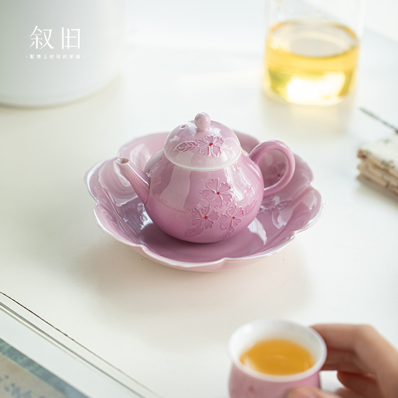 Arita-yaki vẽ tay hoa ấm trà Kung Fu Trung Quốc bộ trà gốm sứ bộ trà đặc biệt của phụ nữ nhỏ đơn nồi