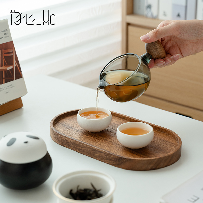 Bộ trà du lịch văn hóa và sáng tạo gấu trúc một ấm hai cốc