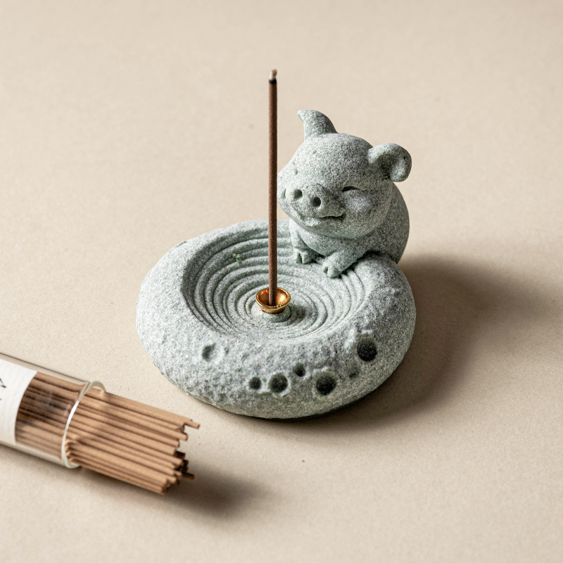 Đồ trang trí bằng đá sa thạch xanh lợn 12 cung hoàng đạo đồ trang trí bằng đá nhỏ tinh xảo phòng làm việc phòng ngủ hương thơm cắm trà vật nuôi