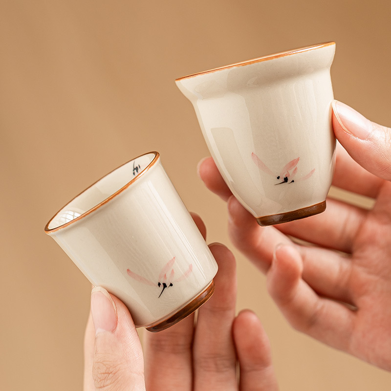 Nhà máy vẽ tay hoa lan hồng thơm cốc chủ sở hữu cốc đơn cốc trà gốm sứ cốc trà gia dụng cốc trà hương vị trà