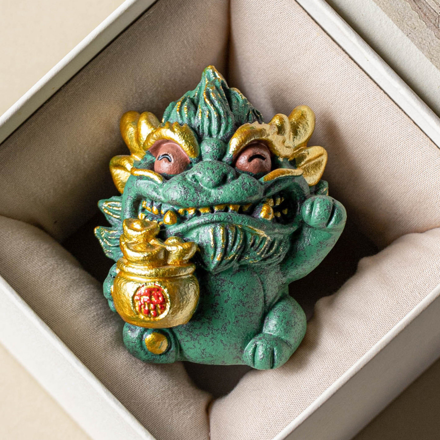 Đồ trang trí để bàn trang trí thú dễ thương màu vàng cát xanh đồ trang trí kiểu Trung Quốc sáng tạo cửa ra vào phòng làm việc nhà