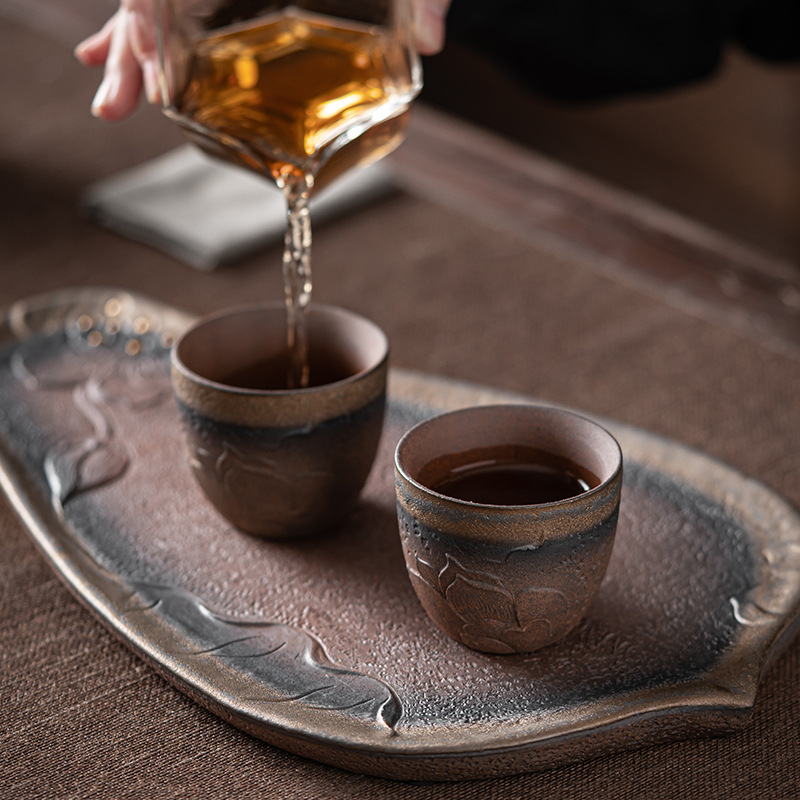 Cốc Bồ Đề Cốc trà tráng men sắt mạ vàng kiểu Nhật Cốc hương thơm Bộ trà Kung Fu gốm sứ Cốc Chủ Nhỏ