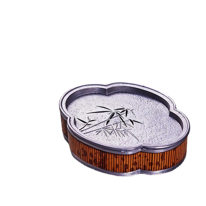 Ấm tre Xiangfei, khay trà thiếc, trà đạo, ấm bàn pha khô cổ điển nhỏ, ấm bàn trà chứa nước, khay trà