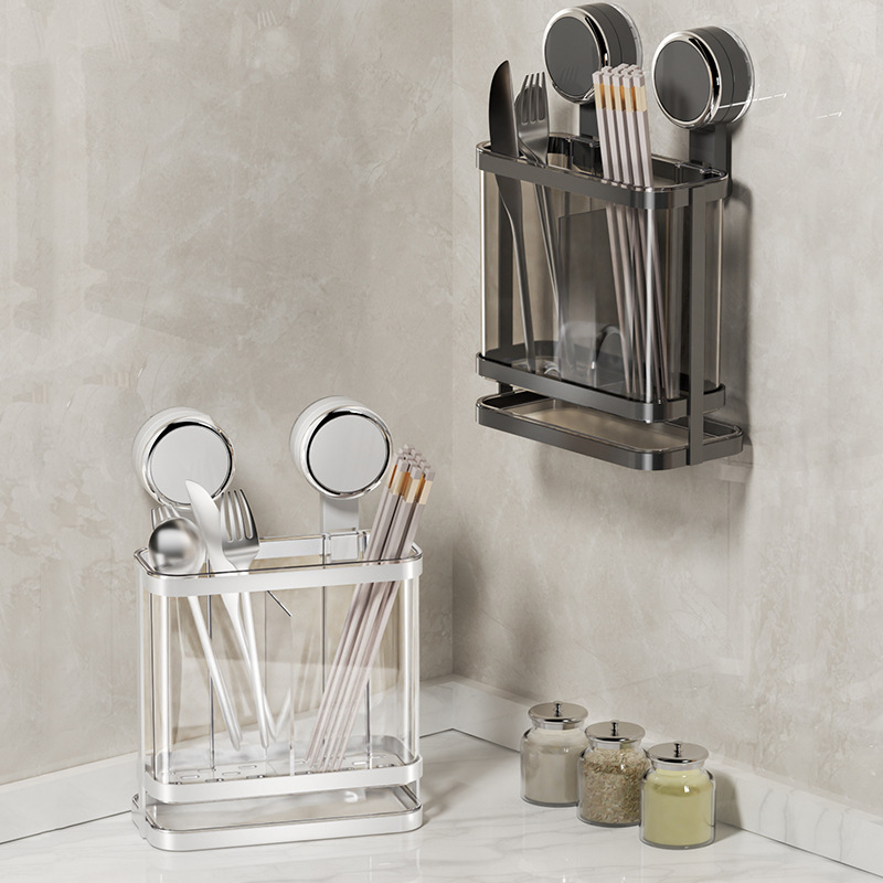 Ống đũa cốc hút treo tường không cần đục lỗ lồng đũa thoát nước bếp lồng đũa đựng đũa kiểu mới gia dụng hộp đựng đũa thìa