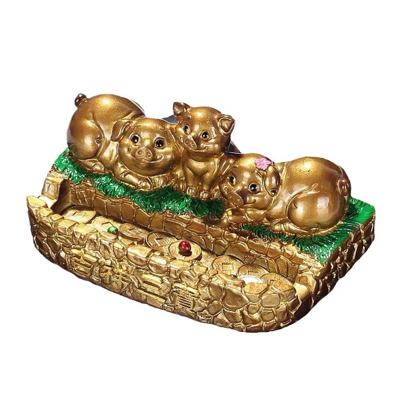 Đồ trang trí thú cưng trà đổi màu heo, giá đỡ điện thoại cá tính, đồ trang trí thiền để bàn sáng tạo, giá khay trà
