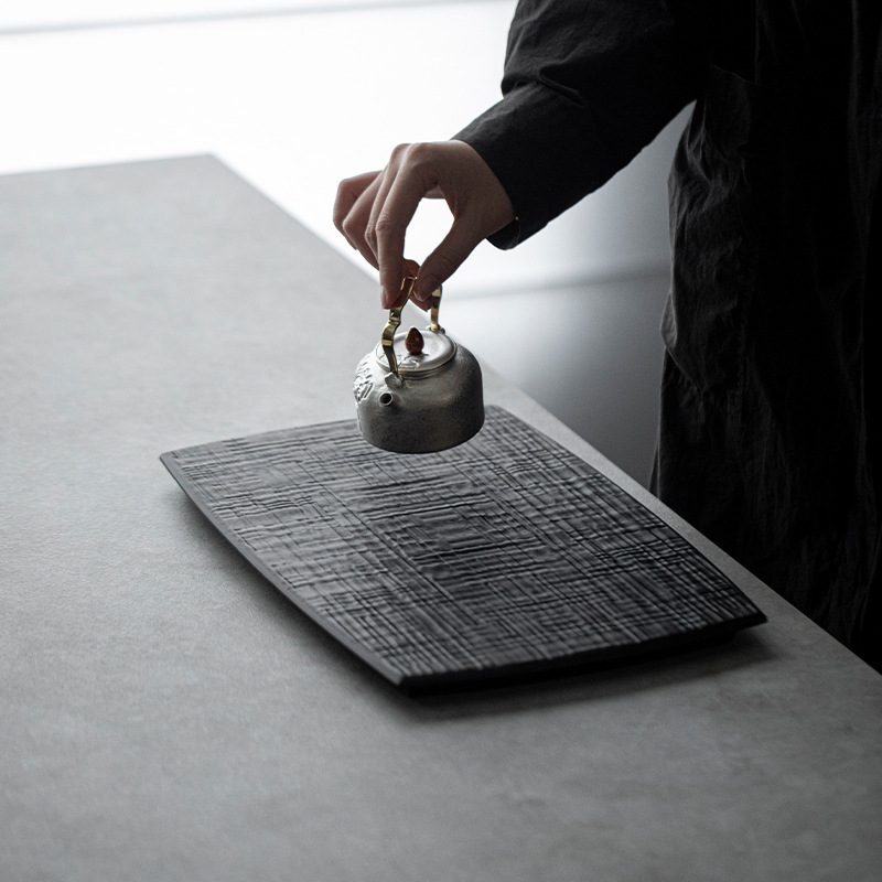 Khay trà gỗ anh đào thủ công kiểu Nhật, bàn trà gỗ đơn giản, ấm trà Zen phong cách wabi-sabi, bán buôn từ nhà máy