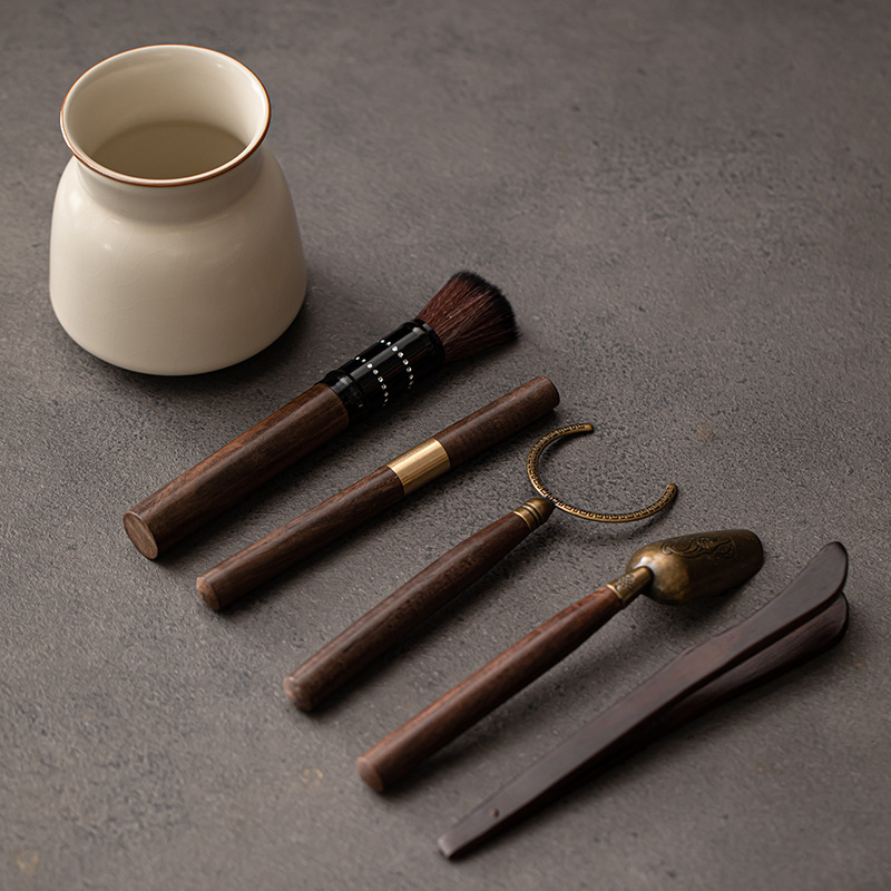 Bộ trà đạo sáu quý ông, phụ kiện bộ trà Kung Fu, đồ uống trà, kẹp bàn chải, bàn trà, dụng cụ pha trà