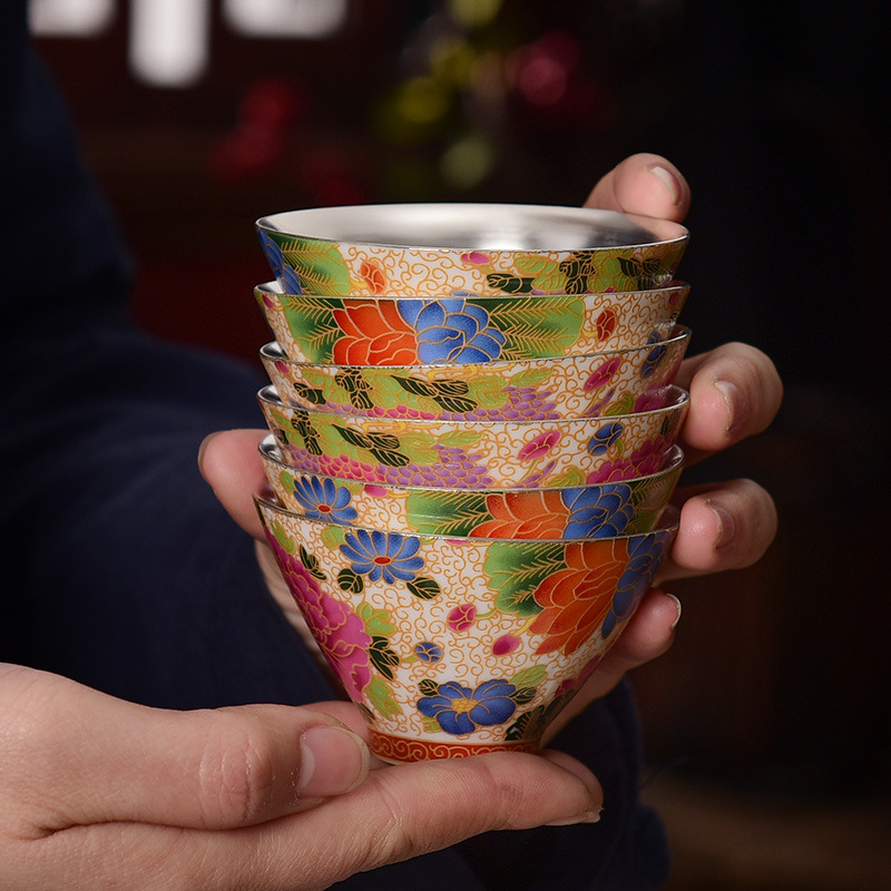 Bộ tách trà Kung Fu gốm sứ tráng men Jingdezhen, cốc chủ nhân cao cấp, cốc trà có nắp, cốc trà nhỏ