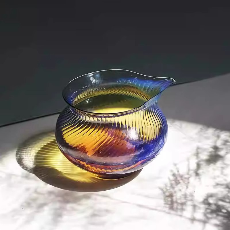 Cốc công bằng thủy tinh màu sáng tạo cốc pha trà hình quả bầu chịu nhiệt độ cao chịu nhiệt dày cao cấp cốc pha trà