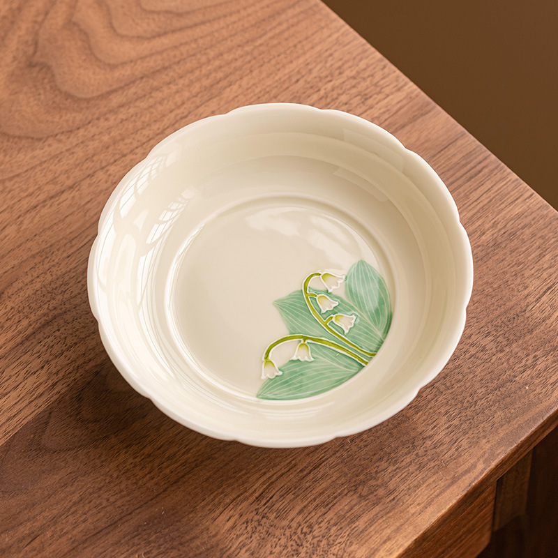 Chậu hoa hoa hoa ngọc lan vẽ tay, khay đựng ấm Trung Quốc, đệm ấm trà, khay trà, bàn pha trà khô, cao cấp đơn