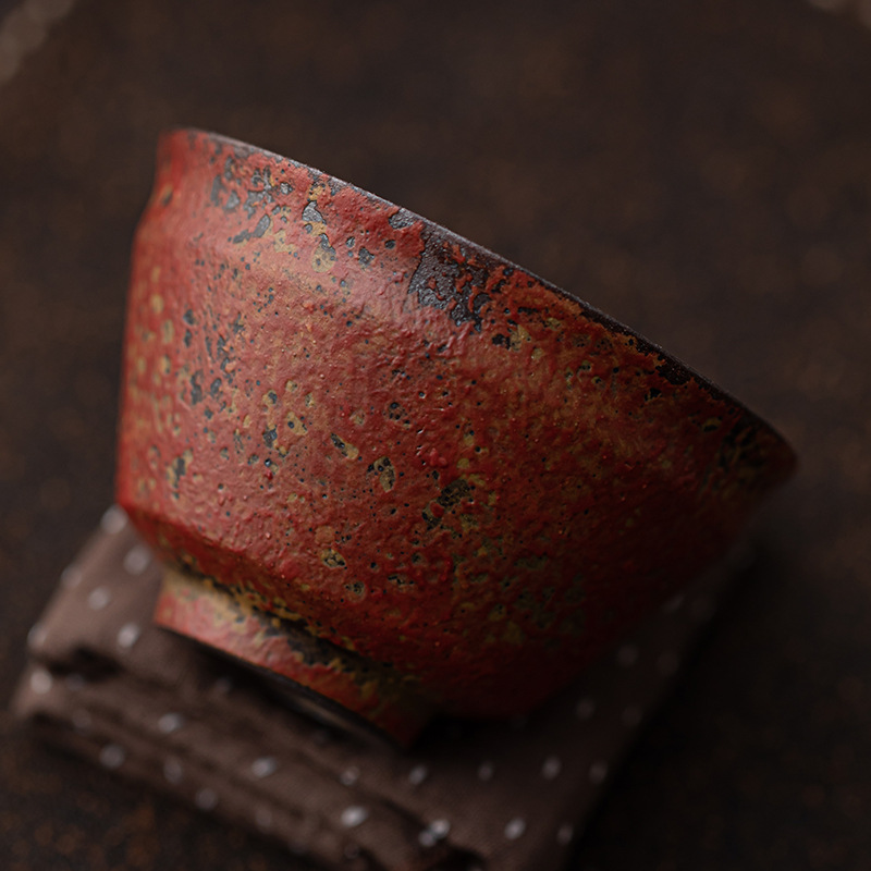 Cốc đồng hồ đỏ núi đá cũ, cốc trà gốm sứ, cốc trà, cốc cá nhân thủ công gia dụng, bộ trà Kung Fu