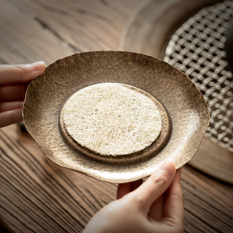 Bán buôn ấm búa chịu đồng nguyên chất khay xốp khô Khay trà lá sen thủ công khay trà khay trà khay trà khay trà Phụ Kiện Bộ trà