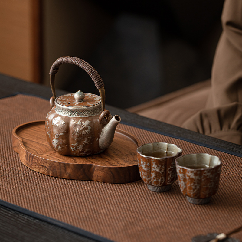 Bộ ấm trà mạ bạc giả cổ Bộ ấm trà Kung Fu một ấm hai cốc gia dụng ấm trà gốm cổ điển kiểu Trung Quốc