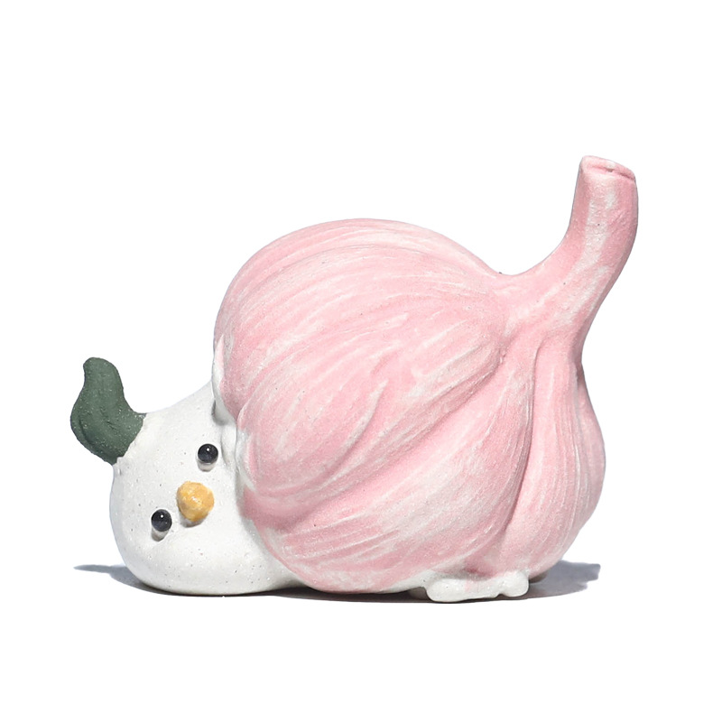 Yixing trà cát tím thú cưng tỏi chim đồ trang trí sáng tạo thủ công điêu khắc tỏi chim gà bộ trà trà phụ kiện có thể được nâng lên