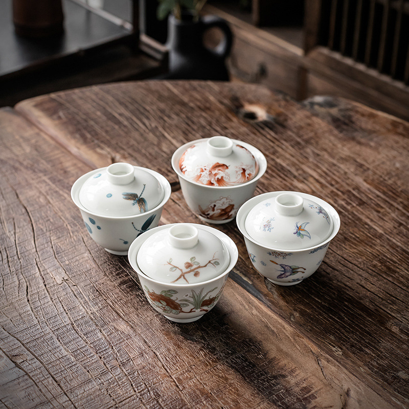 Bán buôn gốm cổ phong cách cổ bát bát trà bát trà bát trà phục trà bát sứ công phu gốm sứ gia dụng kiểu Trung Quốc