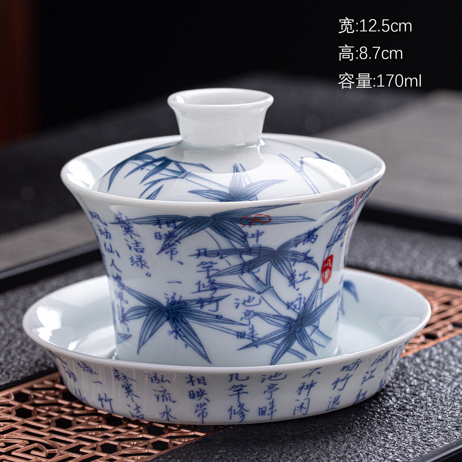 Bát sứ Sancai có nắp, bộ ấm trà đơn gia dụng, tách trà Kung Fu Trung Quốc có nắp, bát có nắp bán buôn