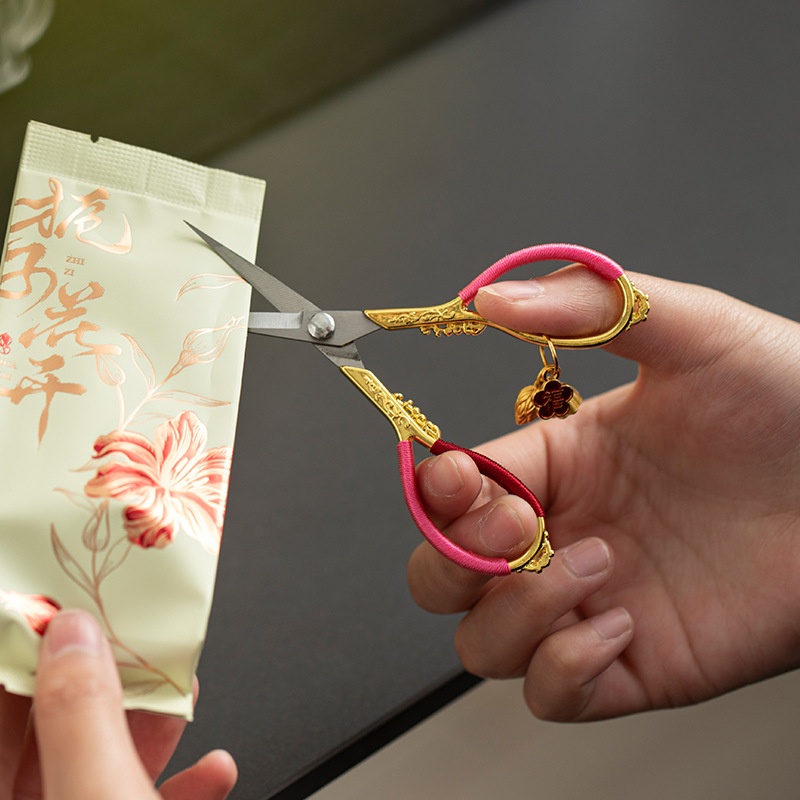 Kéo trà nhỏ đan tay nguyên bản kiểu Trung Quốc mới kéo tua nghệ thuật trà tinh tế phụ kiện trà đạo cho nữ