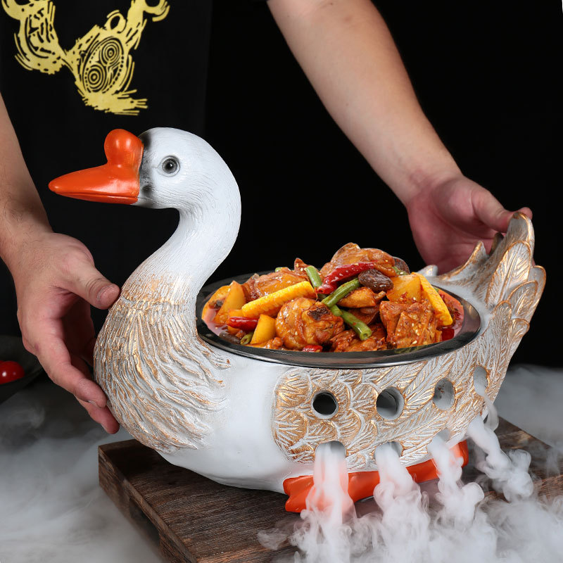 Đặc sản Net gà vàng, vịt, ngỗng, bò, đá khô, cồn, bộ đồ ăn đa năng, trang trại, khách sạn, đĩa sáng tạo