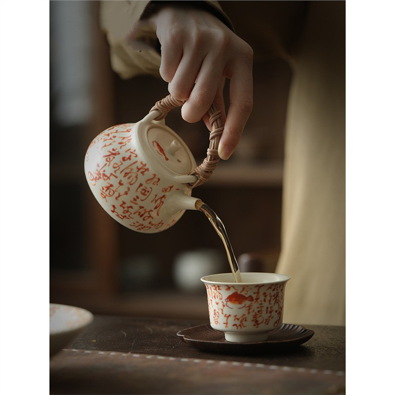 Ấm trà Kung Fu gốm sứ tráng men soda phong cách Nhật Bản ấm trà trà cổ điển có lọc