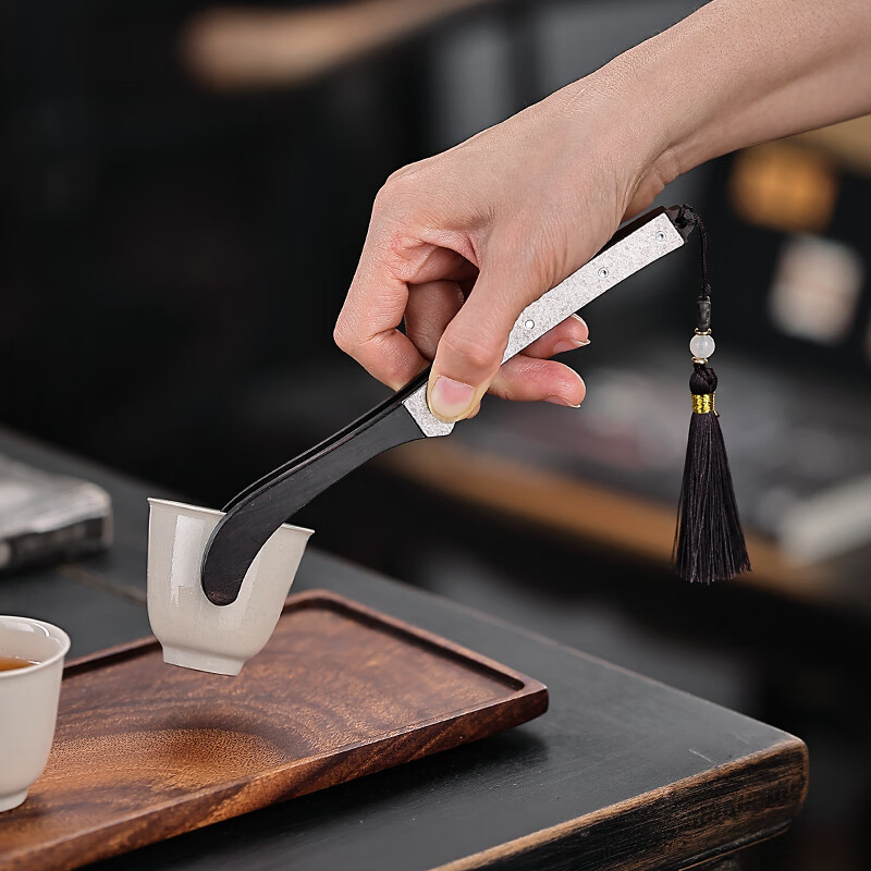 Gỗ đàn hương tím nguyên chất titan kẹp trà gỗ đàn hương đen cốc kẹp trà nhíp chống trượt cao cấp uống trà cốc trà kung fu kẹp trà