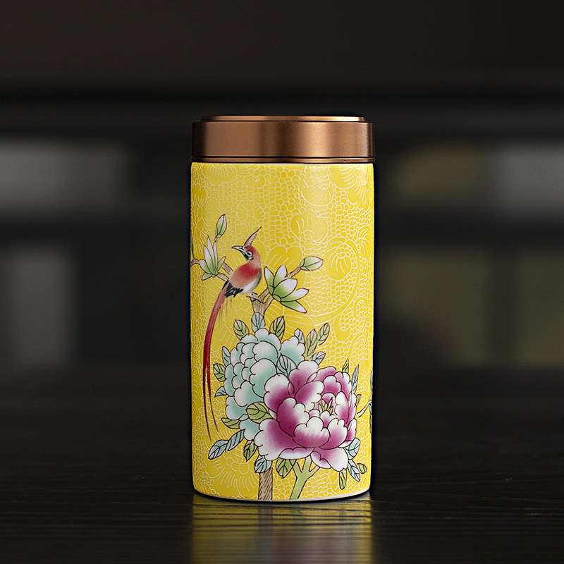 Gốm sứ Jingdezhen, lon trà Trung Quốc, lon trà du lịch, lon trà cao cấp cầm tay, lon kín, quà lưu niệm