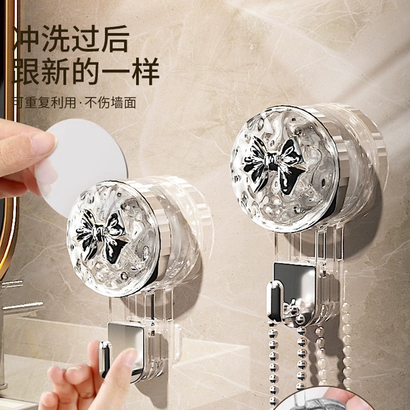 Móc treo cốc hút mạnh mẽ, không đục lỗ, dán keo chân không liền mạch phía sau cửa phòng tắm, khăn tắm treo tường, móc dính quần áo