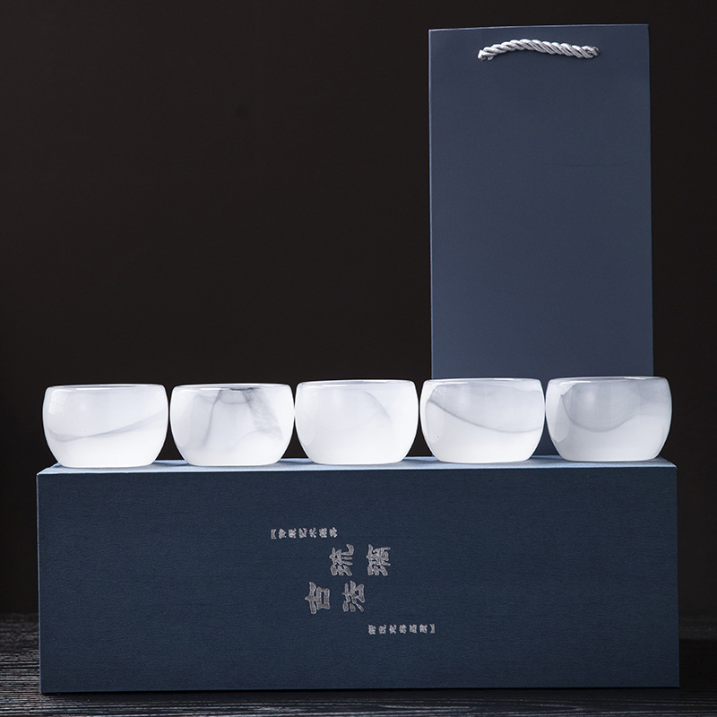Bảo tàng Cung điện Văn hóa và Sáng tạo Đá Thủy tinh Chủ nhân Cốc trà Kung Fu Bộ Cốc Trà Sứ Ngọc Không Nóng Quà lưu niệm cao cấp