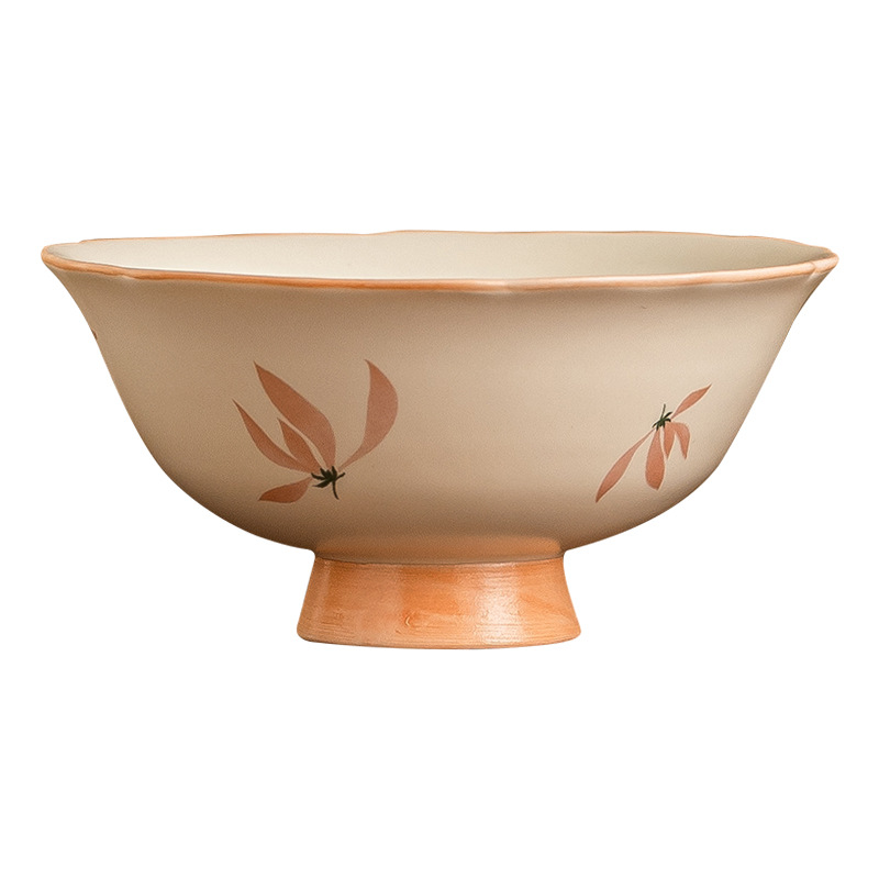 Cốc trà miệng hoa lan tráng men màu vàng gạo cốc trà bộ trà gốm sứ giá trị cao cho nữ cốc chủ nhân cốc trà Kung Fu gia dụng