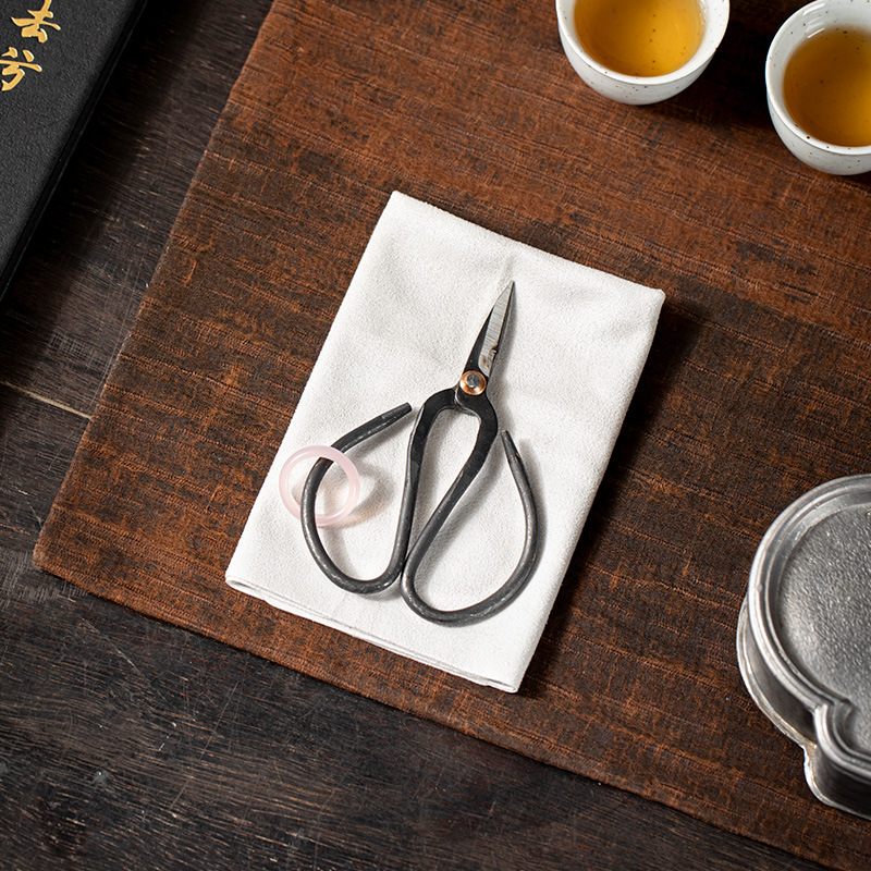 Kéo nghệ thuật trà rèn hoàn toàn thủ công, kéo túi trà, phụ kiện trà đạo Trung Quốc, kéo trà sắt thủ công mini