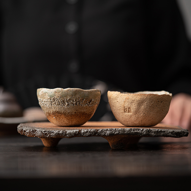 Cốc chủ nhân gốm thô cốc trà thủ công cổ điển Nhật Bản cốc trà gốm sứ cốc đơn Bộ trà Kung Fu gia dụng cốc trà