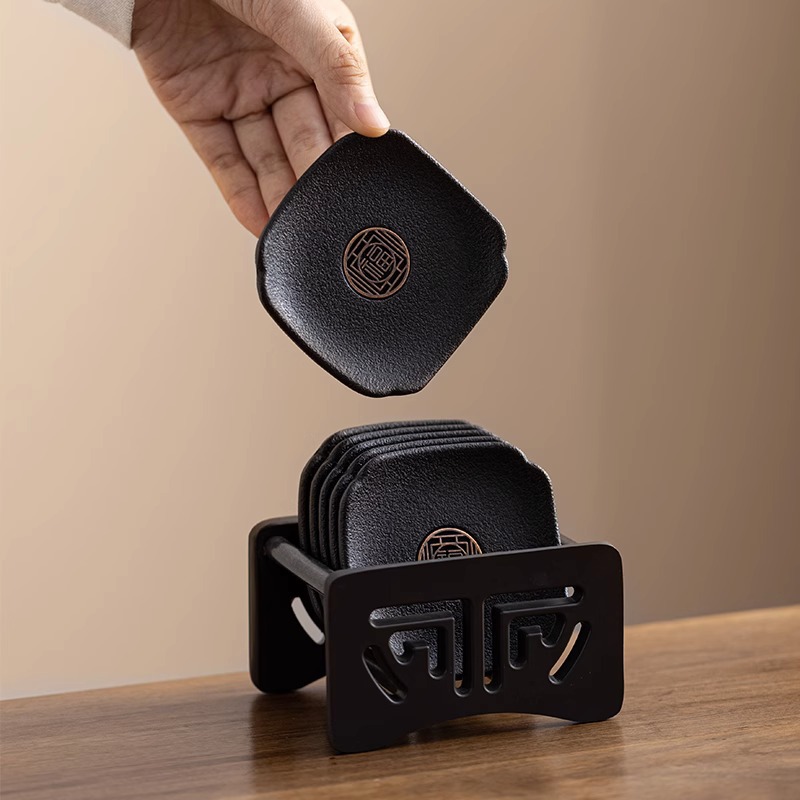 Bán buôn đế lót ly trà gỗ điện đế lót ly trà trà đạo Kung Fu khay đựng trà bộ trà sáng tạo phụ kiện khay đựng cốc cách nhiệt