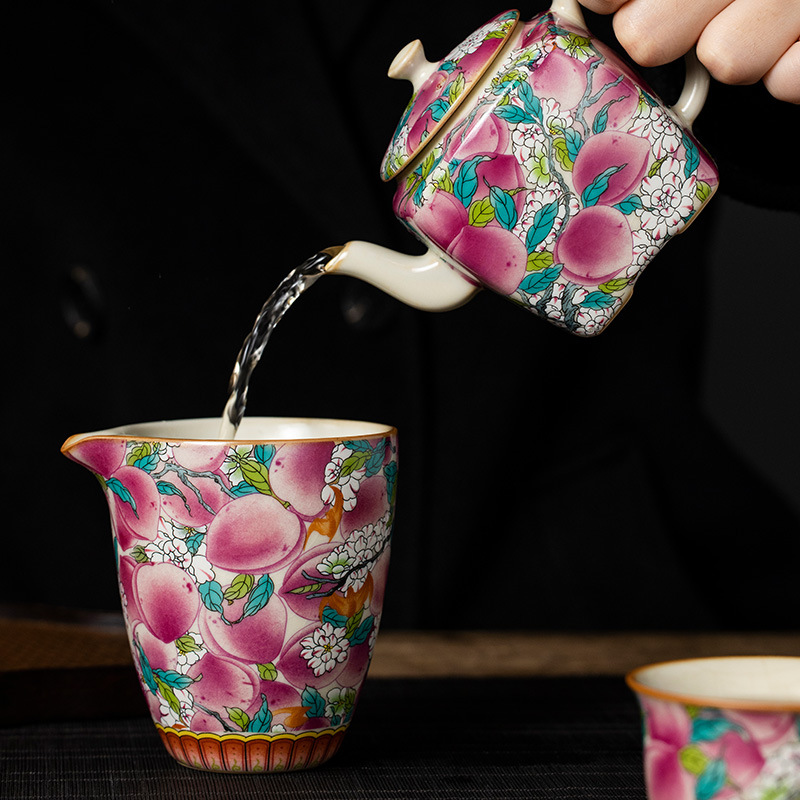 Ấm trà hình vuông Trung Quốc Ru Lò nung Wantao kiểu mới 2024 ấm trà ấm trà cao cấp gia dụng dụng cụ pha trà bộ trà Kung Fu