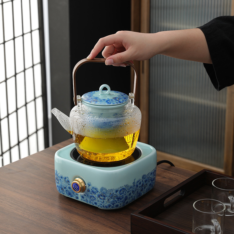 Dụng cụ pha trà bếp gốm sứ điện gia dụng bếp nấu trà trong nhà bộ ấm pha trà ấm đun nước cốc trà hộp quà