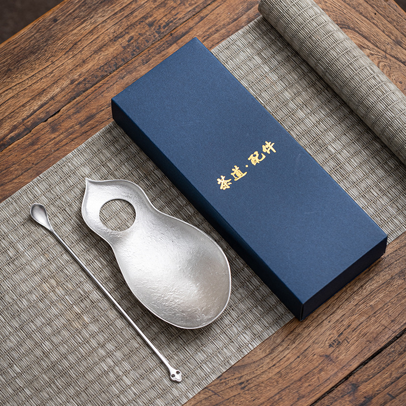 Trà thiếc nguyên chất, thìa trà, thìa trà thủ công, trà đạo, trà sen sáu quý nhân, thưởng trà, dụng cụ lấy trà gia dụng, phụ kiện Bộ trà Kung Fu