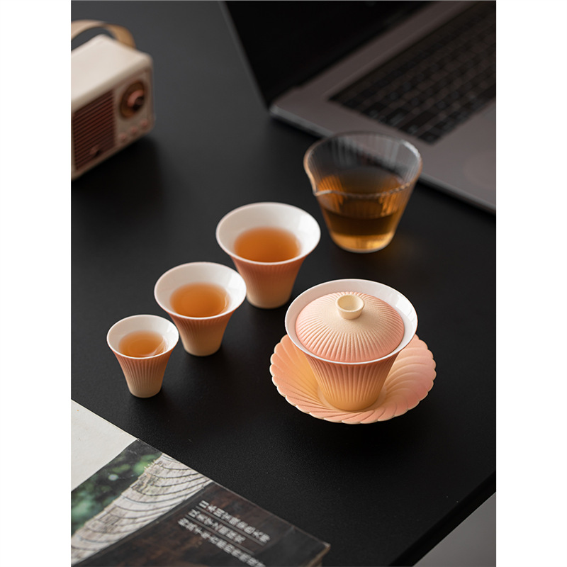 Bộ trà du lịch, tách trà Kung Fu ngoài trời di động, cốc khách nhanh chuyên dụng cá nhân, bộ bát có nắp cắm trại một bình ba cốc