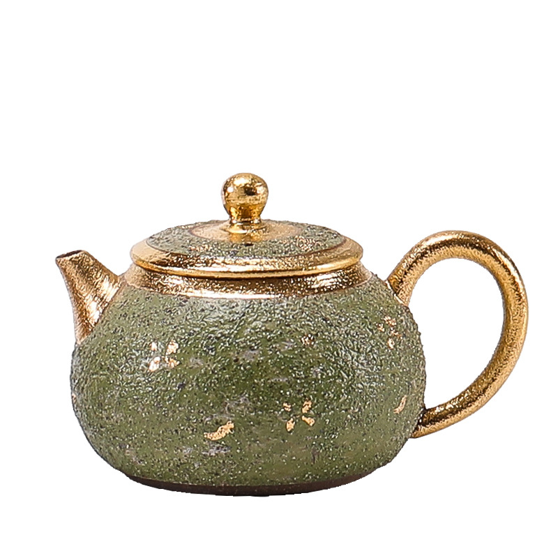 Ấm trà mỏ đá Suyuan ấm trà gốm sứ thủ công ấm một người mạ vàng bộ trà Kung Fu cổ điển cao cấp