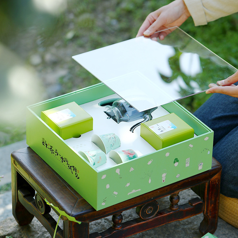 Bán buôn bộ trà thủy tinh Bộ trà xanh Bộ trà Long Tỉnh công phu ấm pha trà nhiệt độ cao bình trà bình trà