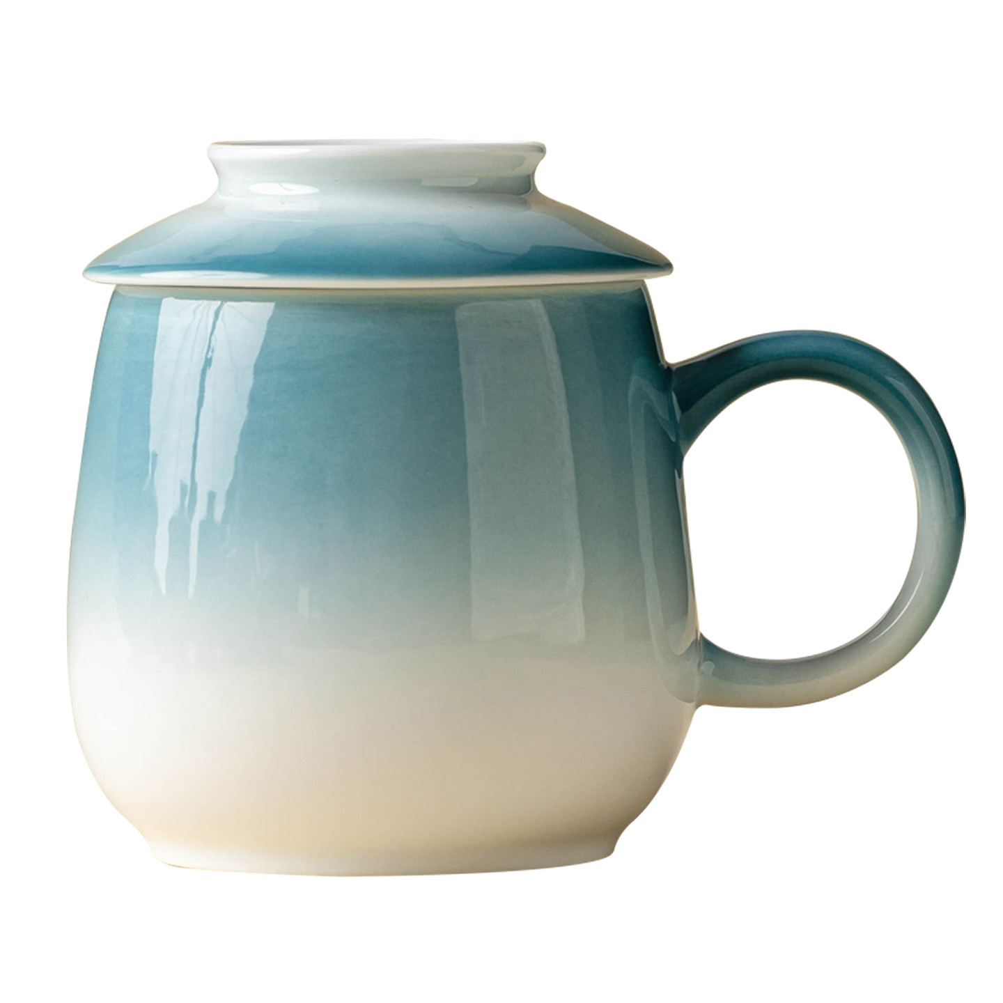 Cốc pha trà Muying Gradient Cốc mug Bộ trà gốm sứ Trung Quốc Cốc tách trà chuyên dụng cá nhân có nắp làm quà tặng