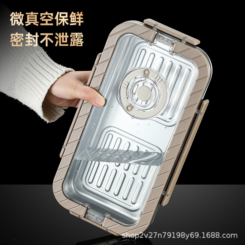 Hộp bảo quản bằng thép không gỉ Lezai 304, hộp bảo quản tủ lạnh dung tích lớn, hộp bảo quản cấp thực phẩm đông lạnh, LOGO
