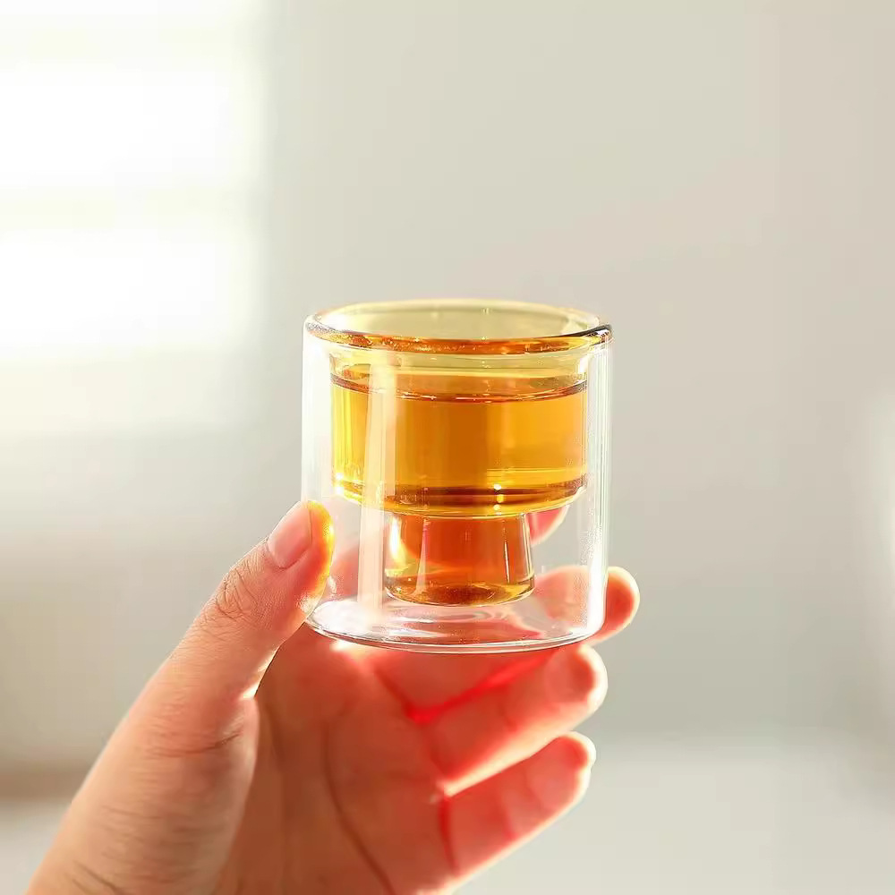 Bộ tách trà thủy tinh hai lớp Borosilicat cao Bộ tách trà thủy tinh gia dụng trong suốt Bộ trà Kung Fu