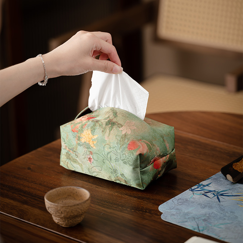 Hộp giấy rút vải nghệ thuật Trung Quốc thời thượng túi gấm gấm phòng trà thổ cẩm túi khăn giấy đựng đồ gia dụng nhà hàng cao cấp