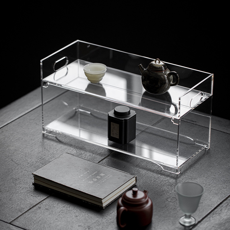 Hộp đựng trà acrylic bộ ấm trà giá để đồ đựng ấm trà giá trưng bày đồ trang trí nhà để bàn phòng khách