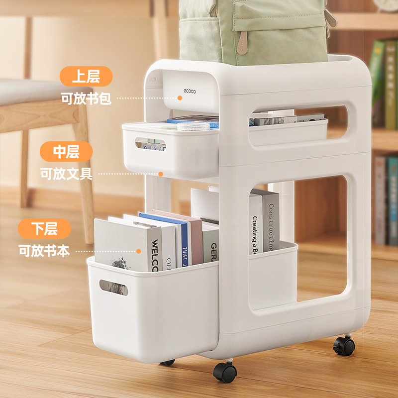 Giá để đồ cặp sách có thể di chuyển xe đẩy, Giá đựng sách, dưới bàn Nhiều Tầng gia dụng, túi đựng học sinh, tủ ròng rọc