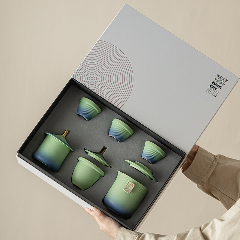 Cung điện quốc gia dần dần một ấm ba tách trà nhóm cầm tay ấm trà tách trà hộp quà bộ trà văn hóa và sáng tạo Tử Cấm Thành